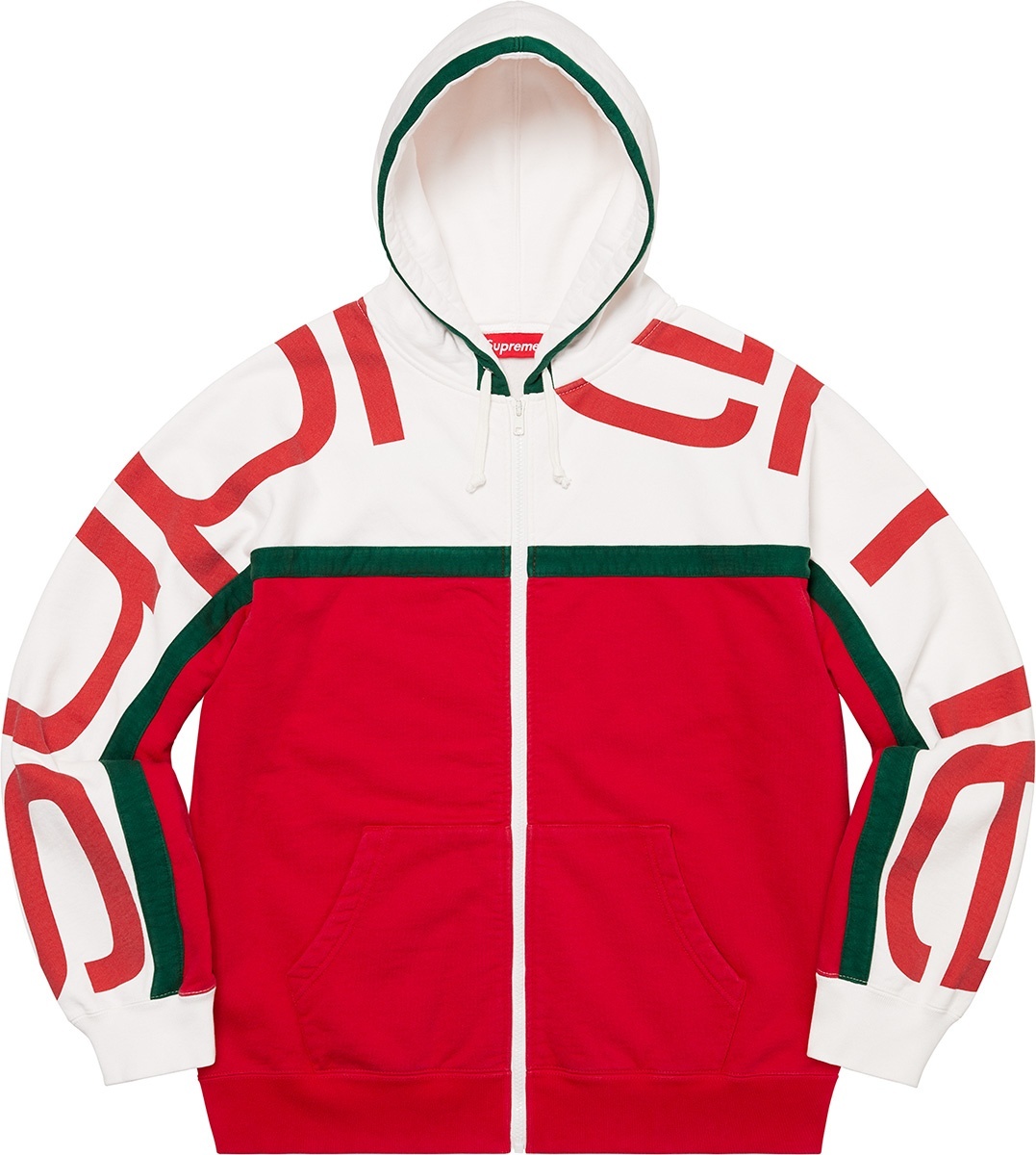 Big Logo Paneled Zip Up Hooded Sweatshirt view 3
